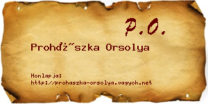Prohászka Orsolya névjegykártya